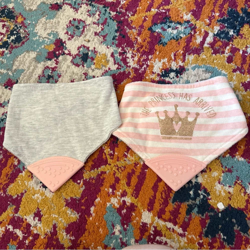 Modern Baby Princess Bandana Teething Bib Set for Babies